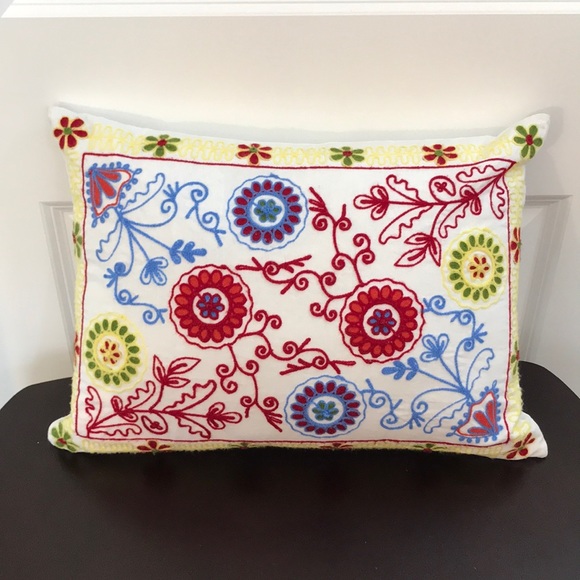 Made in India Accents Embroidered Decorative Pillow Made In India